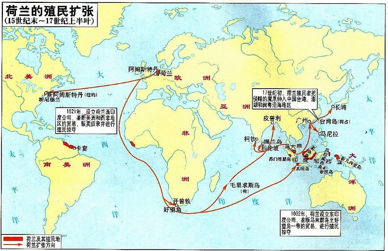 图说:荷兰当年的殖民扩张