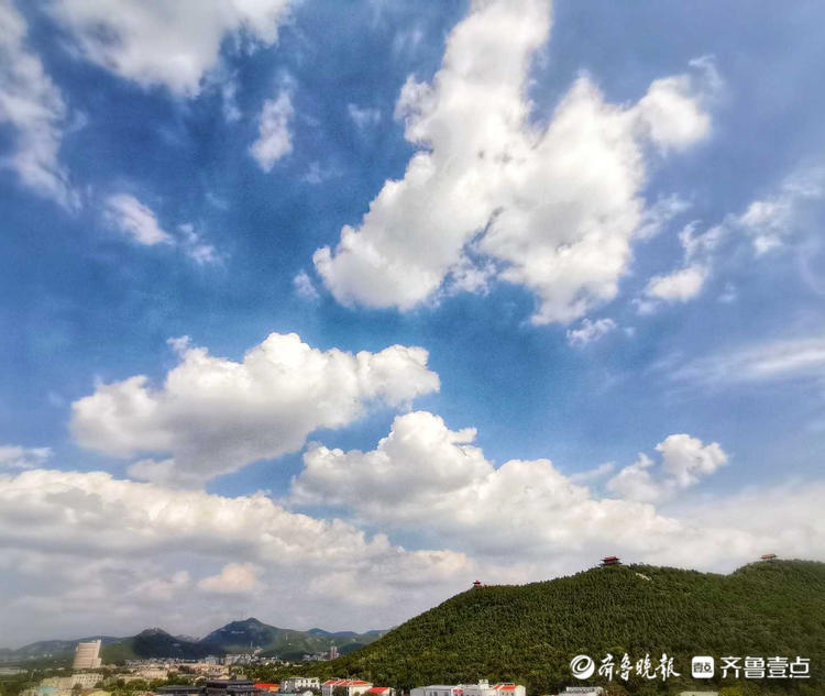 壹粉"橄榄树095473":蓝蓝的天上白云飘,大朵大朵的云似浪花一样在