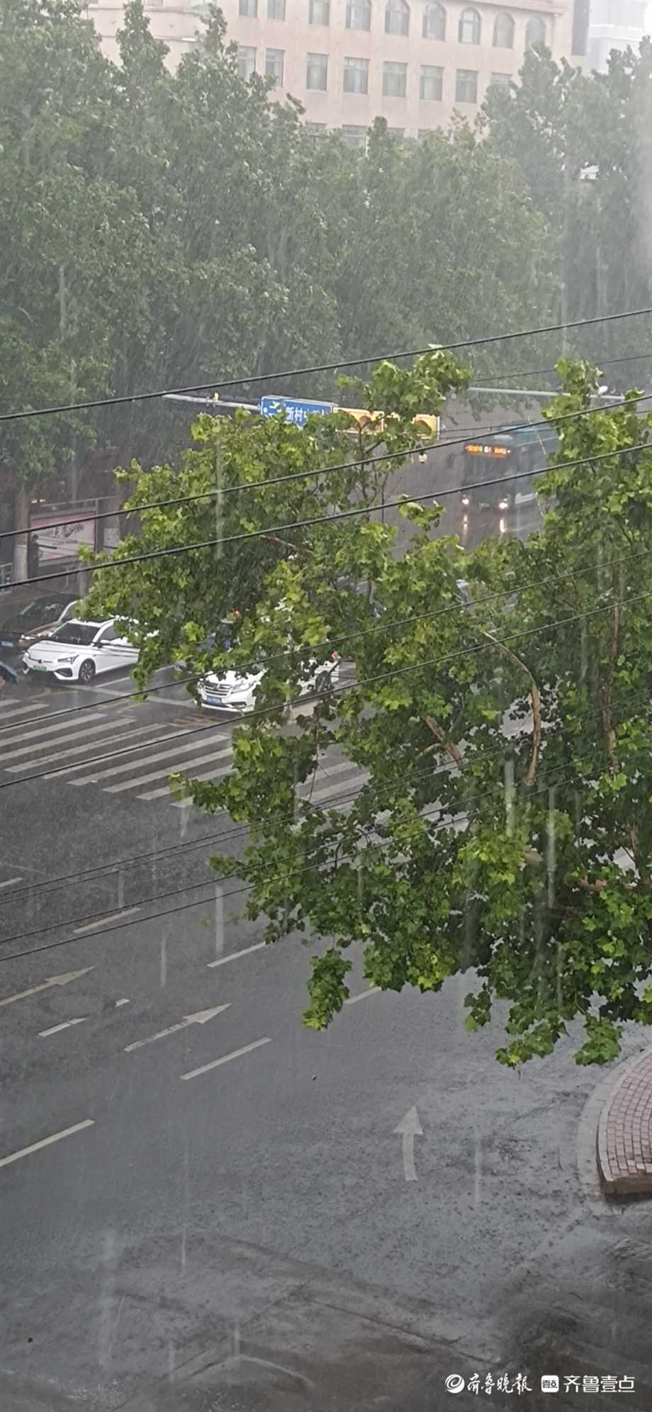 情报站哗哗的济南午后倾盆大雨扑面而来大家注意安全