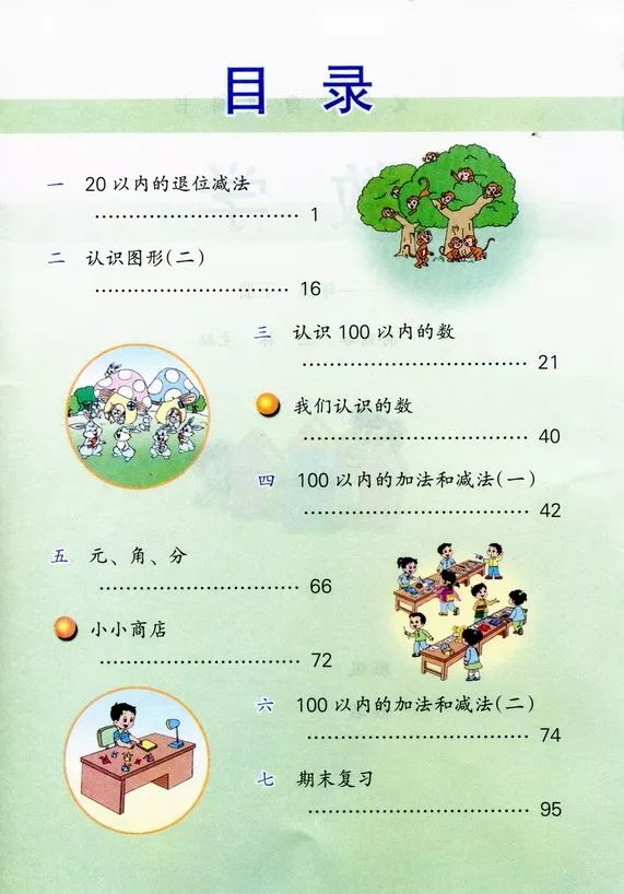 苏教版丨小学数学一年级下册教材电子版