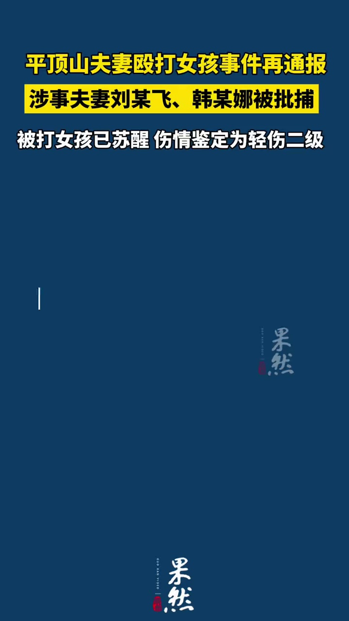 平顶山夫妻殴打女孩事件再通报 涉事夫妻被批捕
