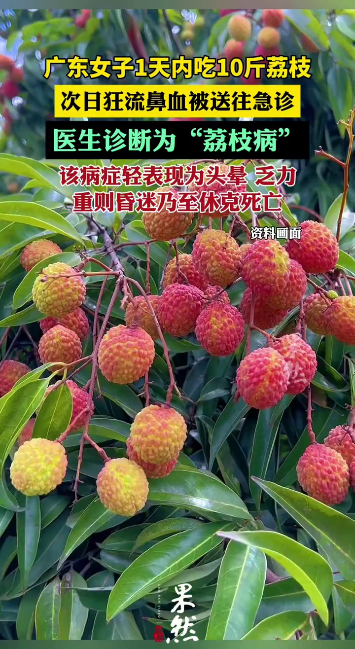 女子1天内吃10斤荔枝患荔枝病（九派新闻）