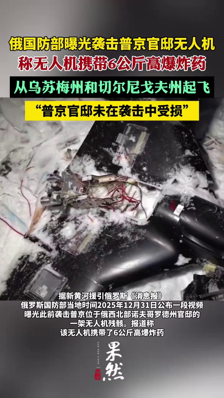 俄国防部曝光袭击普京官邸无人机