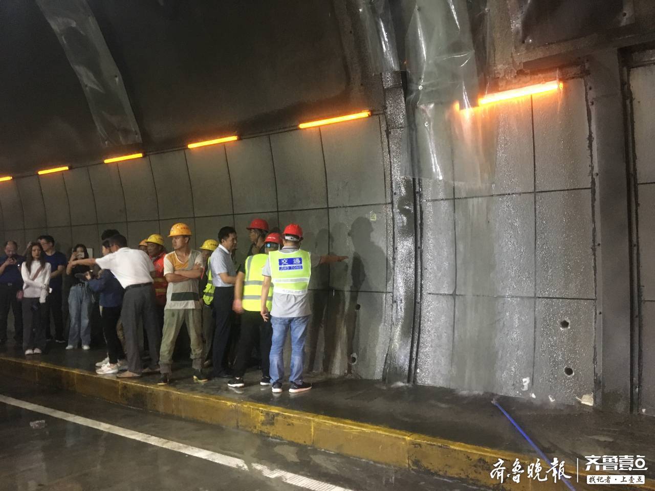 强降雨影响济南开元隧道出现局部渗水目前全部漏水点完成导流