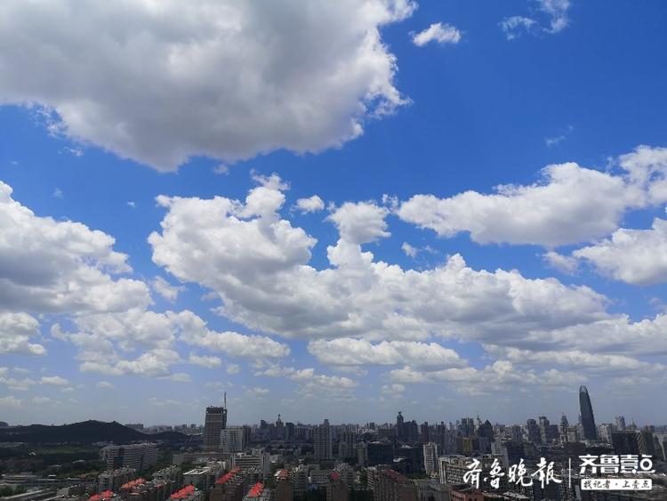有一种美叫牛奶白+天空蓝，一夜风雨后济南市区现最美蓝天