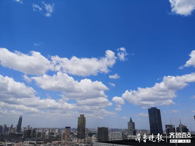 有一种美叫牛奶白+天空蓝，一夜风雨后济南市区现最美蓝天