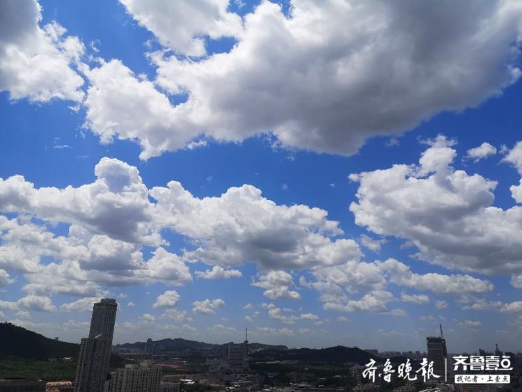 有一种美叫牛奶白+天空蓝，一夜风雨后济南市区现最美蓝天