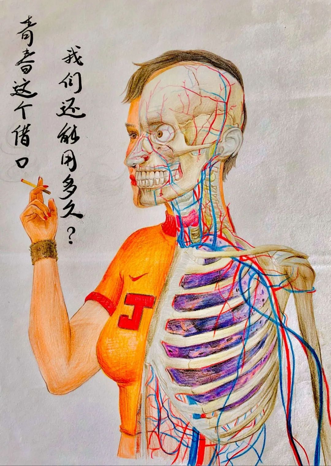 山东协和学院举办人体解剖学绘图大赛,这些优秀作品脱颖而出-齐鲁晚报