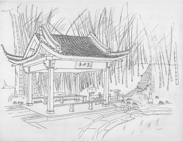 远方还为其中102座亭子配了诗词,如洗心亭——《凤凰台上忆吹箫》寒夜