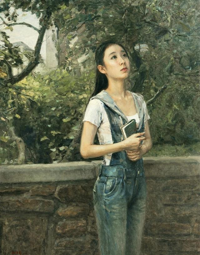 青年画家林建寿写实美女人体油画靓丽唯美温婉清新