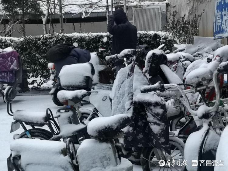 济南一夜变白美丽冻人！居民物业忙扫雪