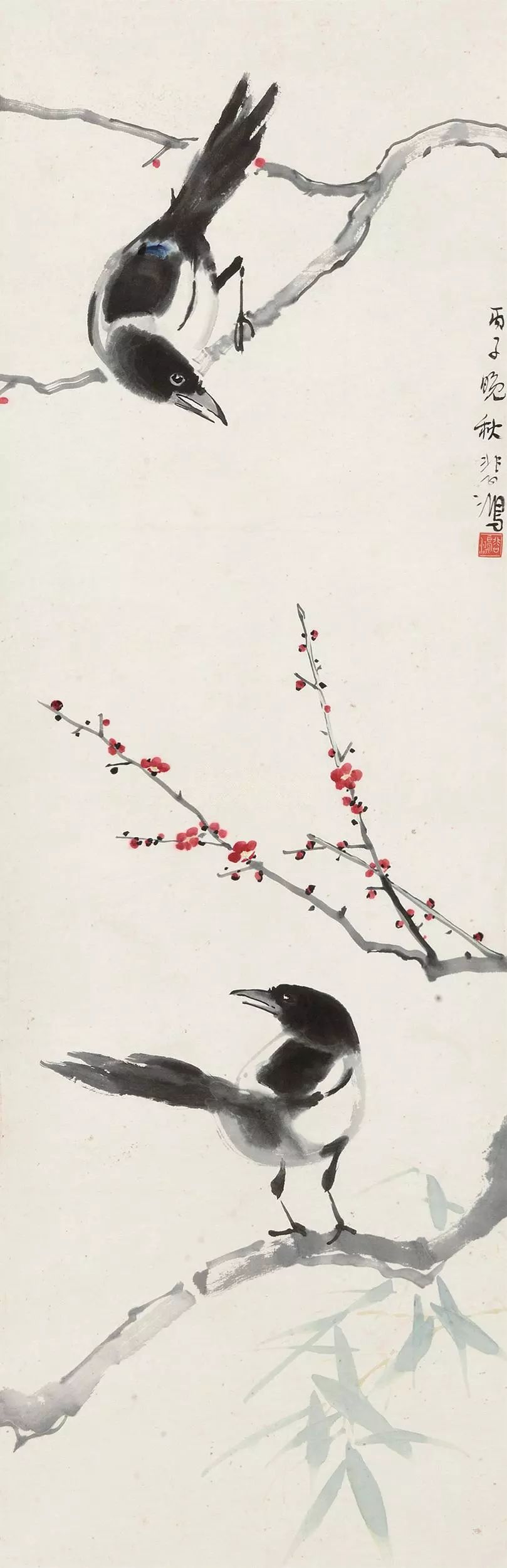 赏春徐悲鸿的喜鹊唤醒满园春色