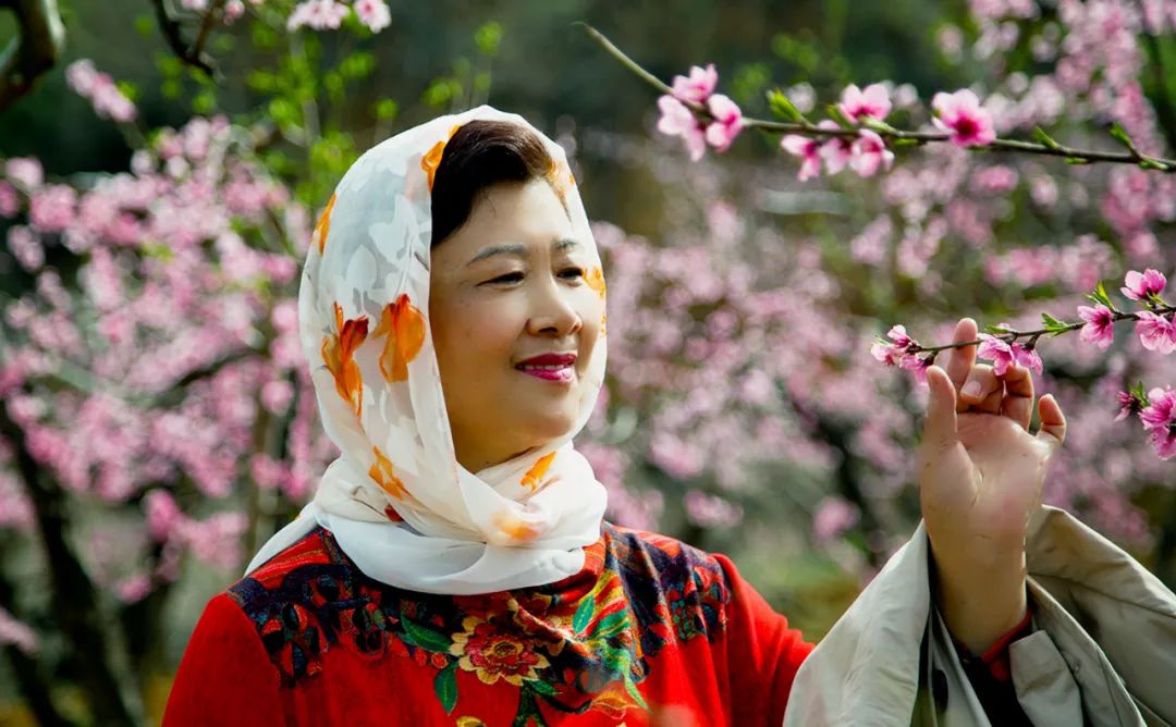 赏桃花游古村五百名老读者打卡肥城92岁的刘大妈靓了