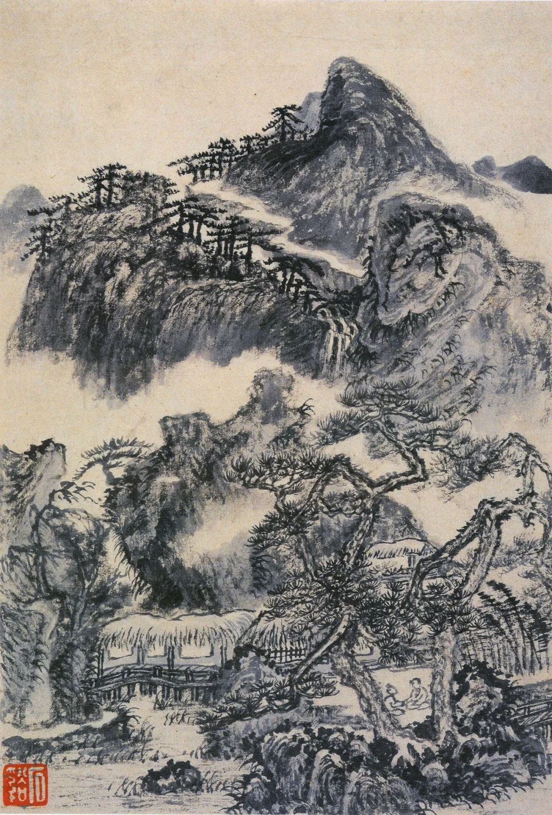 名家髡残山水册苍厚深邃