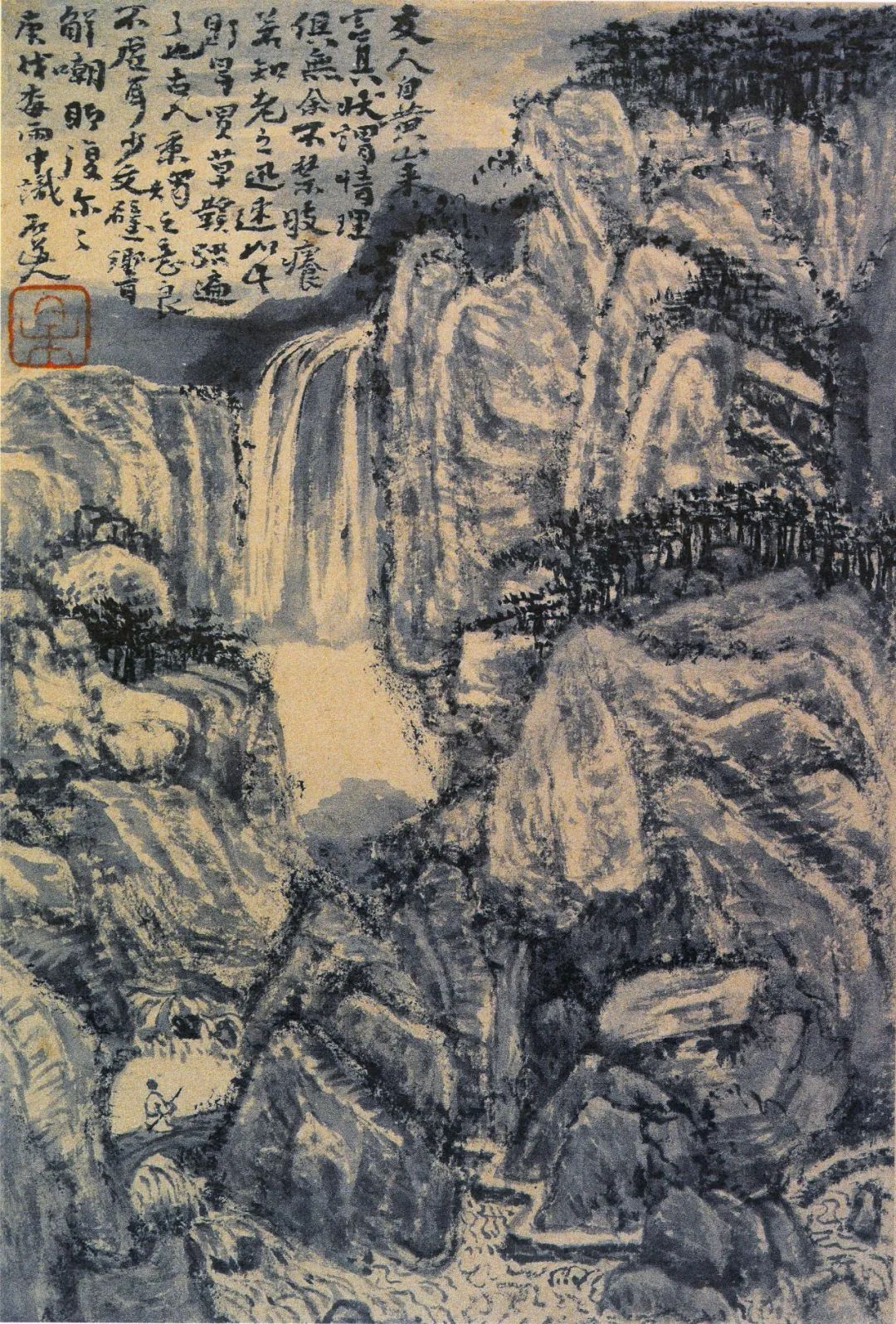 名家髡残山水册苍厚深邃