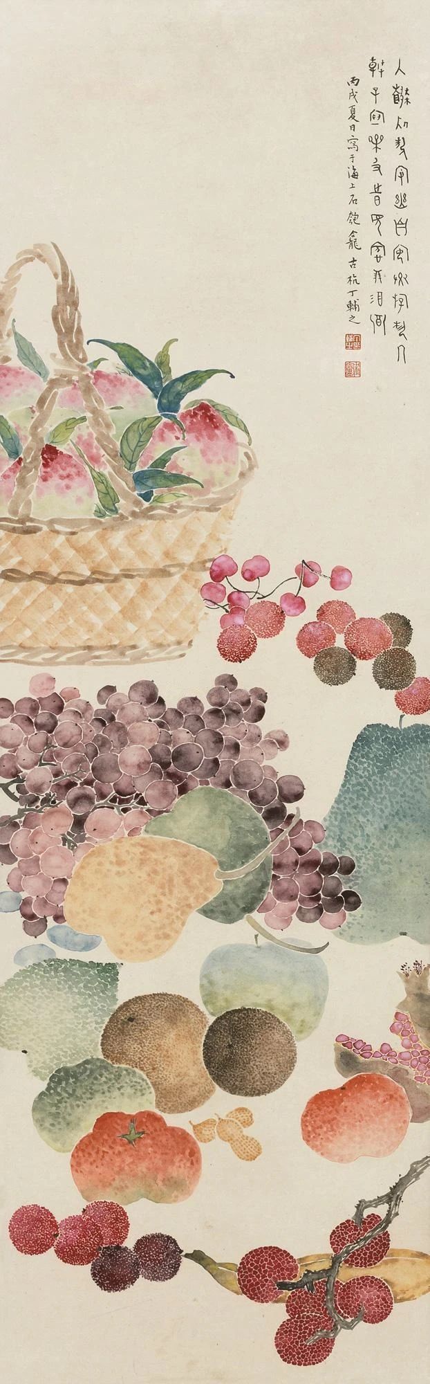 鉴赏丁辅之的四季果品生动鲜活