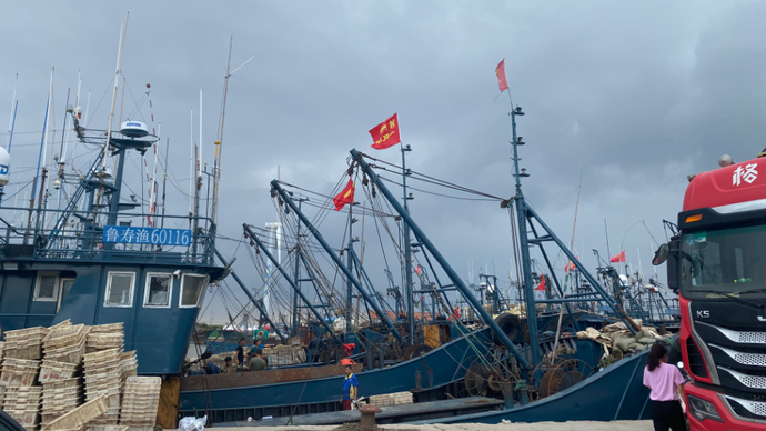 果然视频潍坊市寿光羊口中心渔港大部分船员已经上船