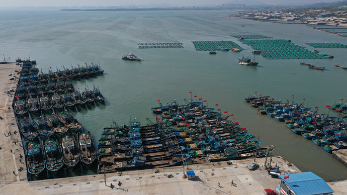 壹直播｜大场面！看烟台初旺渔港千帆竞发，待鱼虾满舱