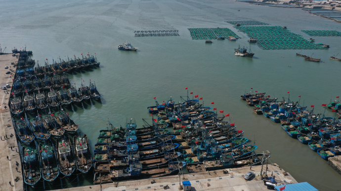 果然视频|奔向大海！烟台开海航拍来了，看渔船陆续驶离港口