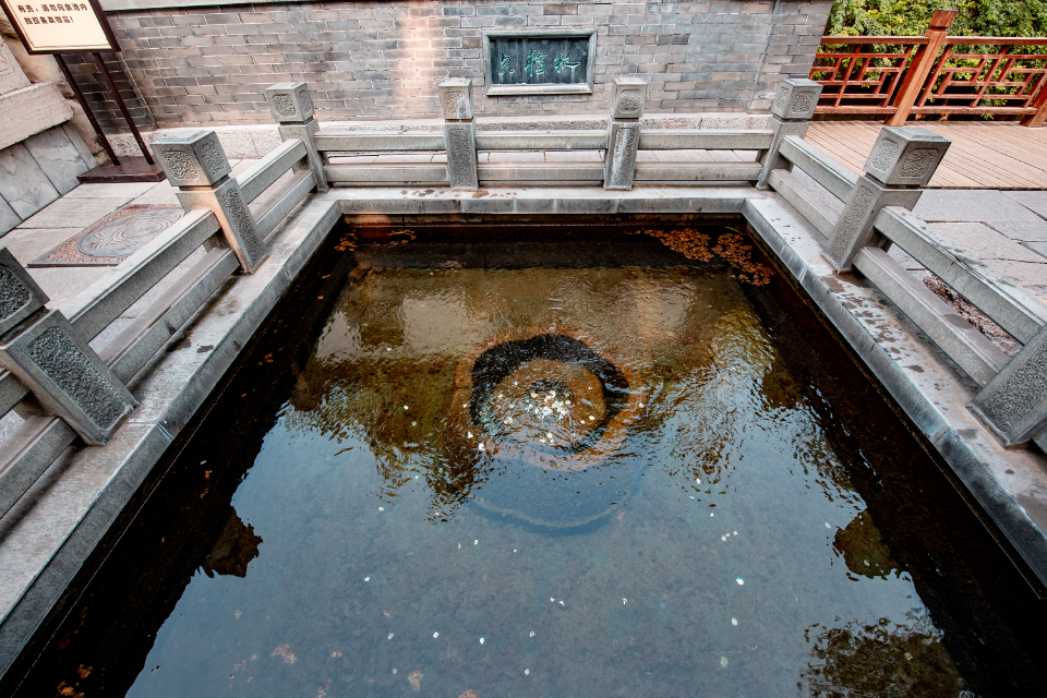 自濯缨池西行,不远就到了公园西侧,从此顺着小溪南上,很快就看到了