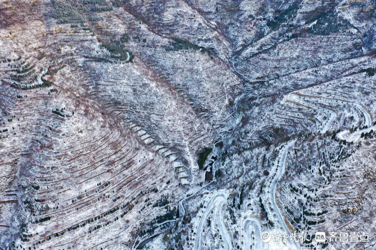 壹点图集｜金幕银装，晨曦中的雪后淄博潭溪山美若仙境