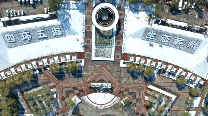 航拍滨州，雪后第一天居然是这样子！