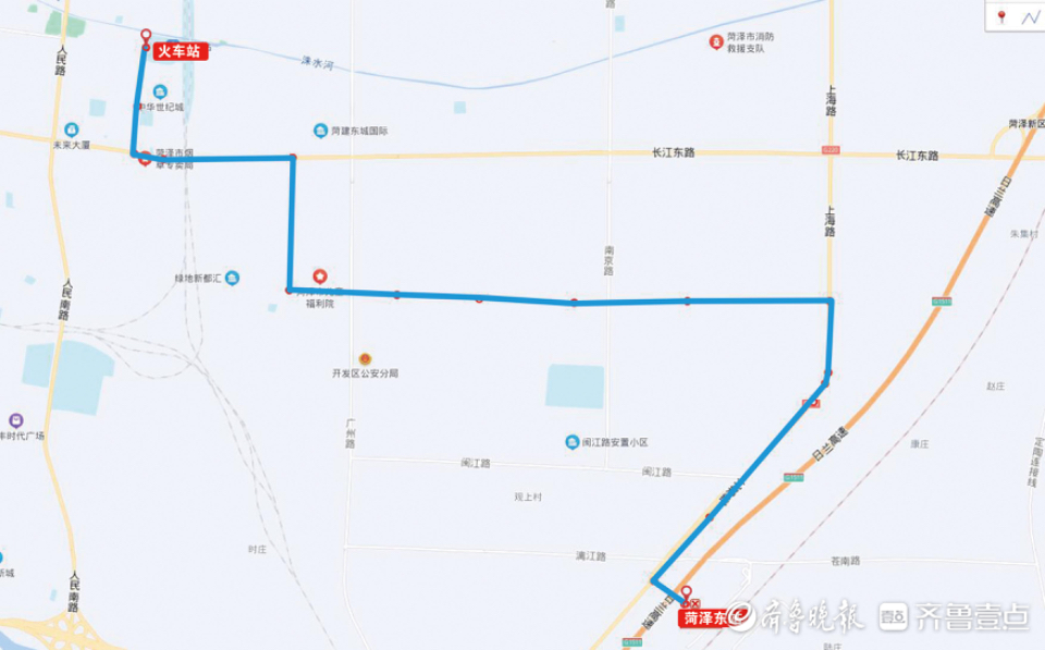 菏泽66路公交车路线图图片
