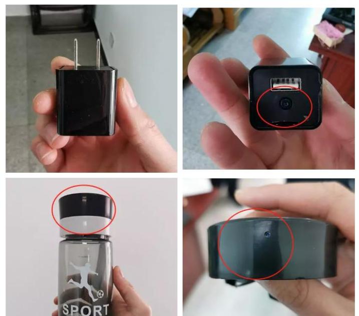 时钟,灯孔,空调出风口处,殊不知,偷拍摄像头早已化身为充电宝,打火机