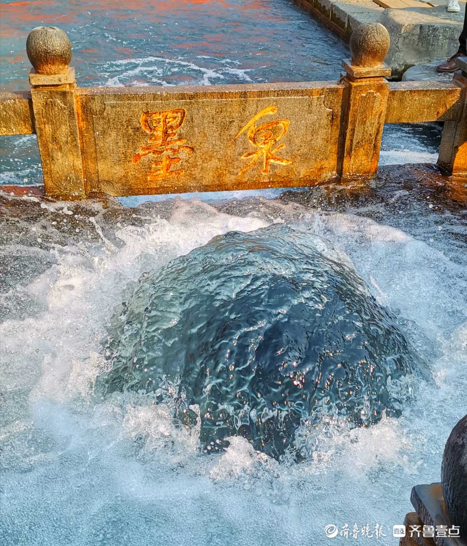 壹粉过大年|赏泉赏景啦！济南百脉泉公园泉水撒欢喷涌，煞是喜人