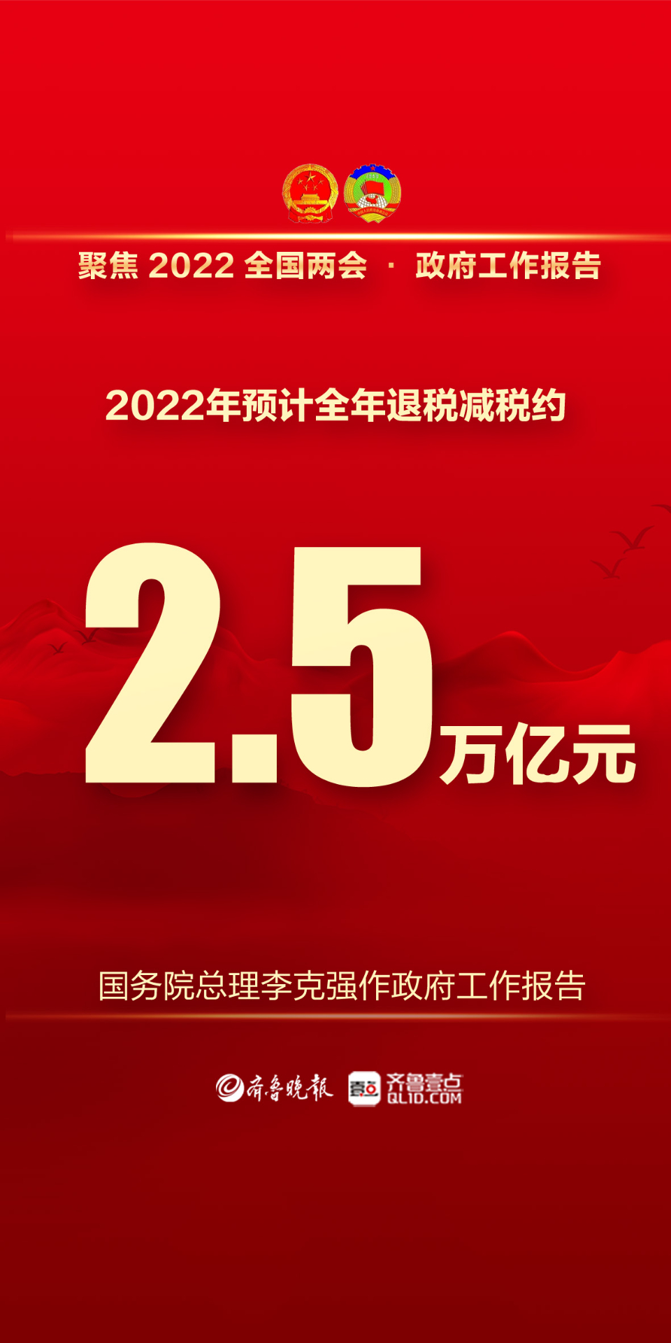 壹点海报聚焦2022全国两会政府工作报告划重点