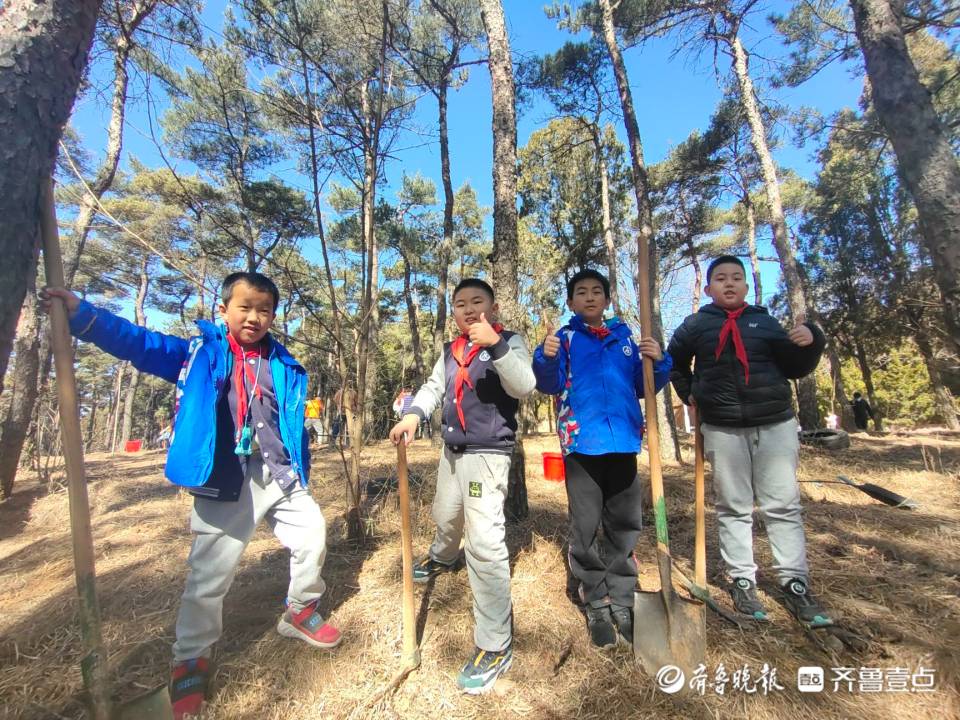 山师附小开展“拥抱春天 播种绿色”植树活动