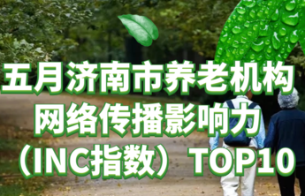 5月济南市养老机构（企业）网络传播影响力指数发布