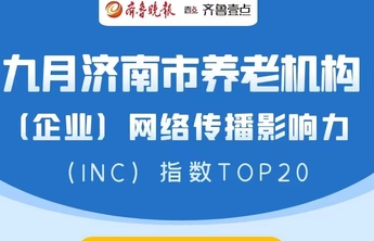 指数解读|9月份济南市养老机构（企业）网络传播影响力指数发布