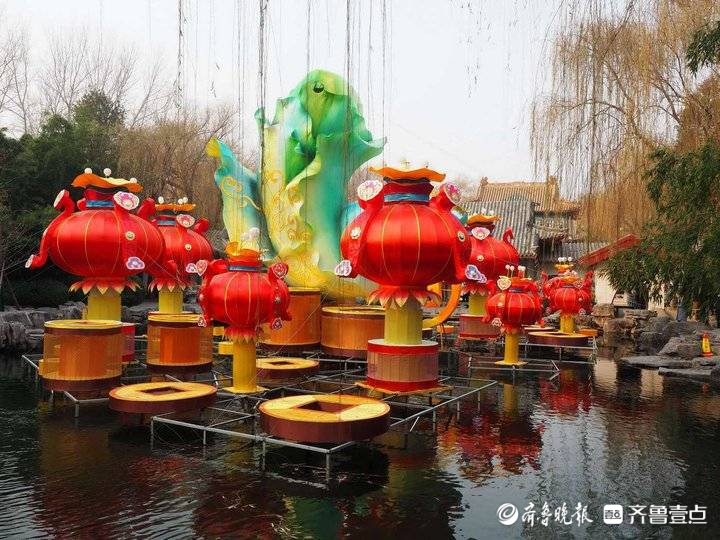提前探营！济南趵突泉兔年花灯会已初见美姿