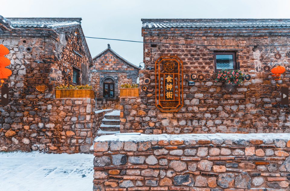 壹点图集丨风雪飞舞古韵流长这是初雪中的博山颜神古镇