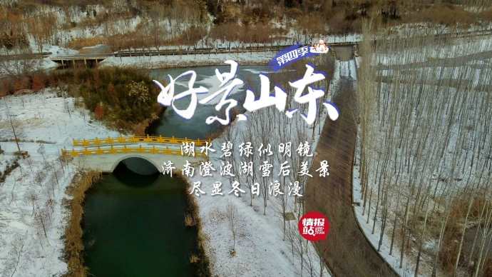 果然视频·好景山东|济南澄波湖雪后美景，湖水碧绿尽显冬日浪漫