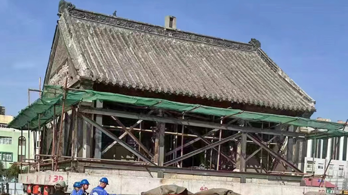 果然视频|有着400多年历史的济南三元宫正在“搬家”