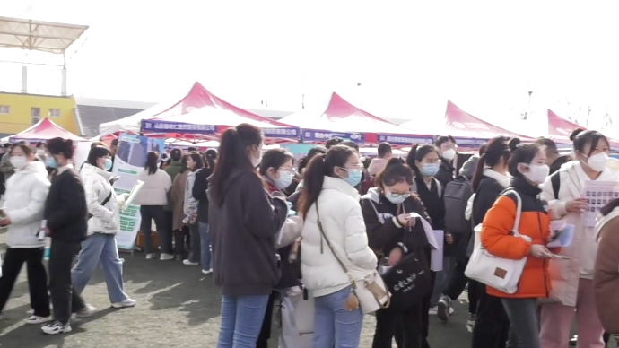 果然视频｜搭平台促就业！山东中医药高等专科学校春季双选会举行