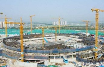 起势两年|济南首座专业足球场：主体结构完成近半