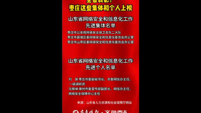 全省表彰！ 枣庄这些集体和个人上榜