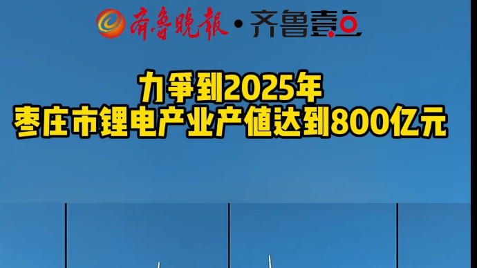 力争到2025年，枣庄市锂电产业产值达到800亿元