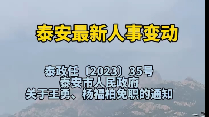 果然视频丨泰安最新人事变动