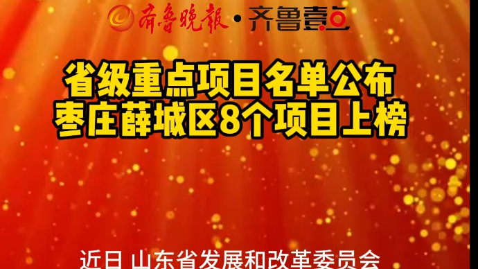 省级重点项目名单公布 枣庄薛城区8个项目上榜