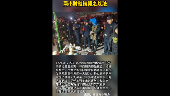 集市惯盗再作案 两小时就被绳之以法