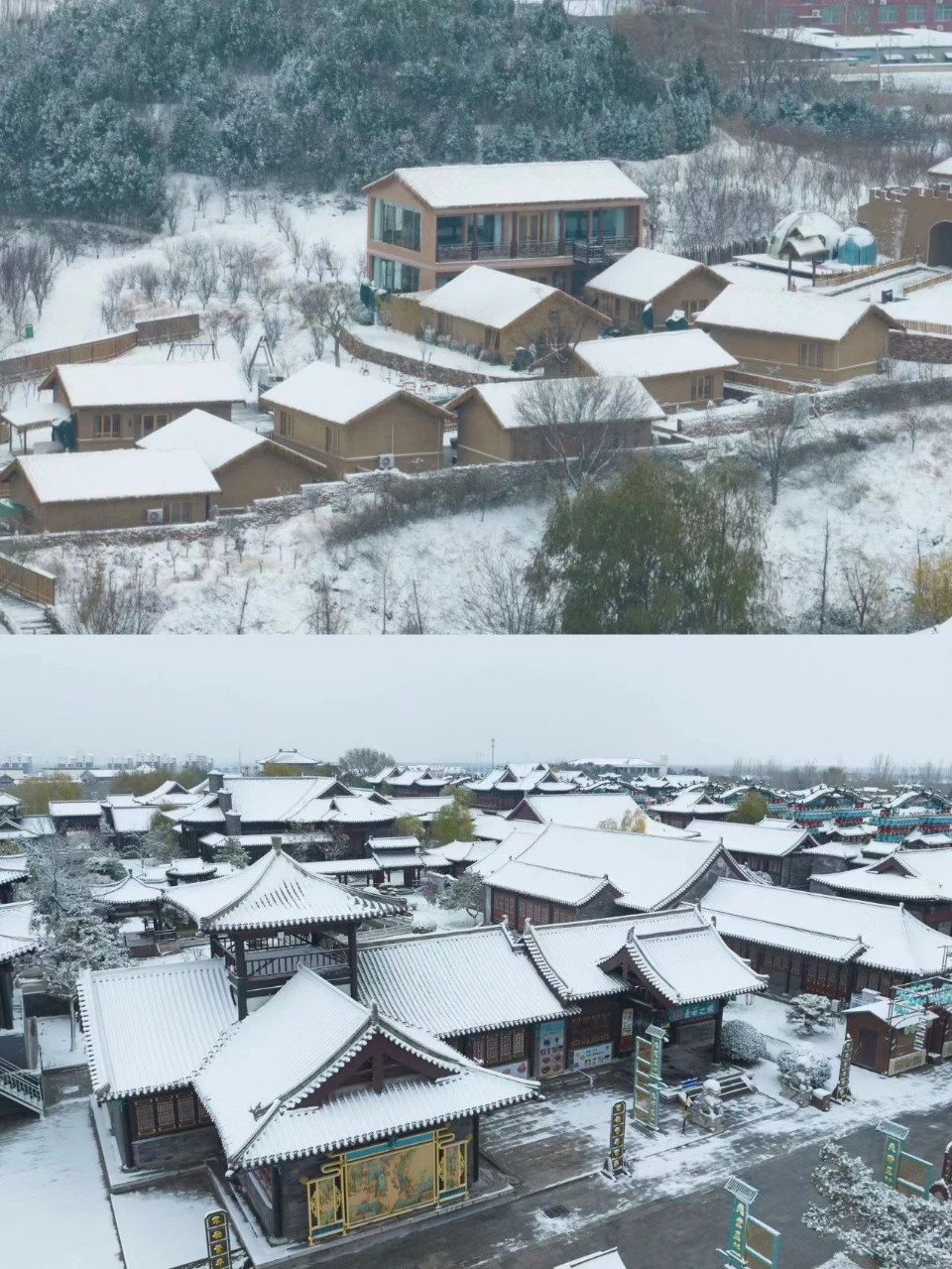 雪落泰安！堪称大自然巅峰之作！