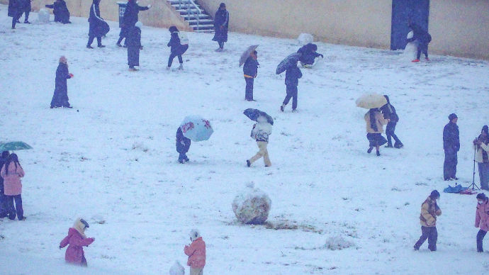 果然视频|雪中山东师大成大学生乐园，仿佛回到童年时光