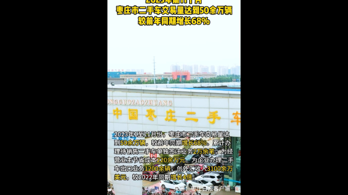 2023年前11个月 枣庄市二手车交易量达到50余万辆