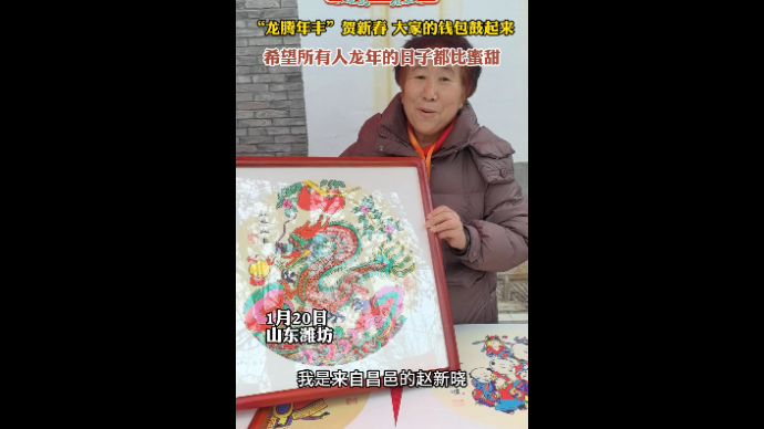 果然视频|“祝大家钱包鼓起来”，艺人携作品《龙腾年丰》送祝福