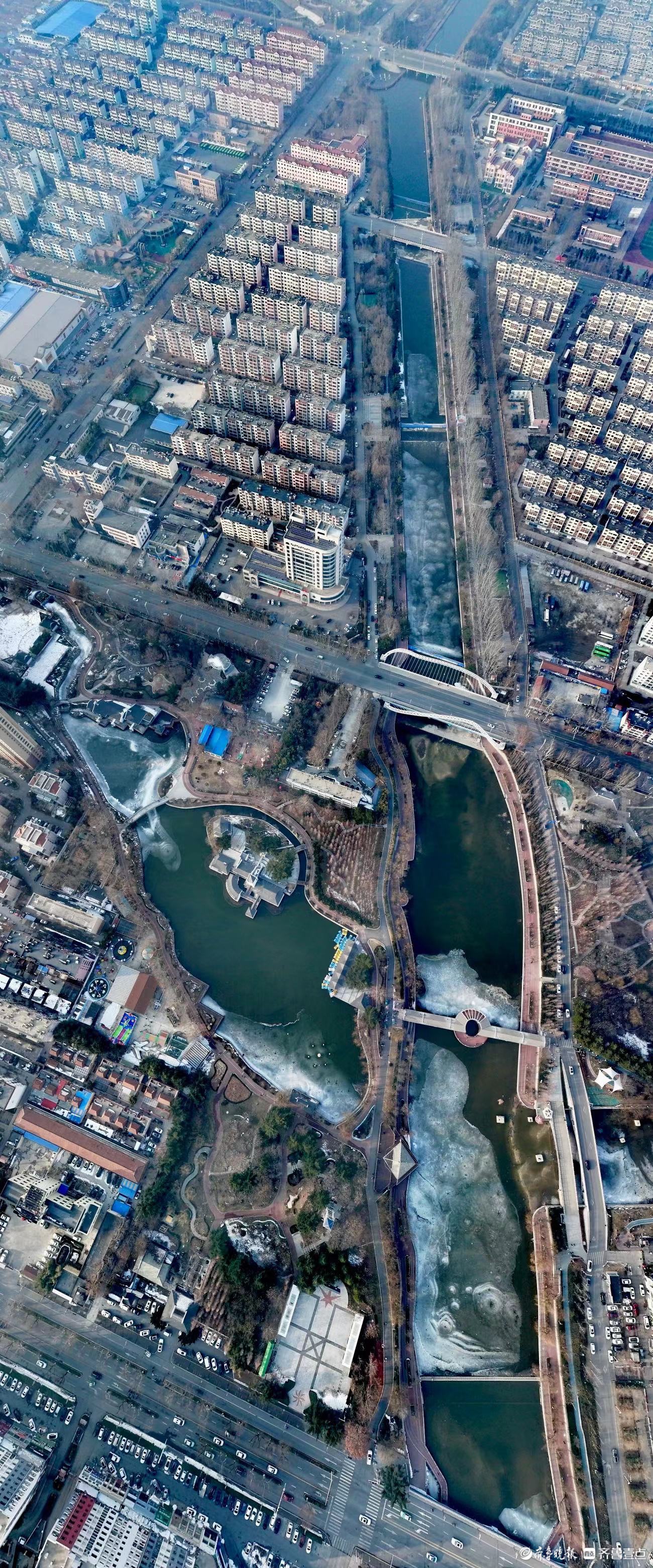 正月初一俯瞰平度市现河公园-齐鲁晚报·齐鲁壹点