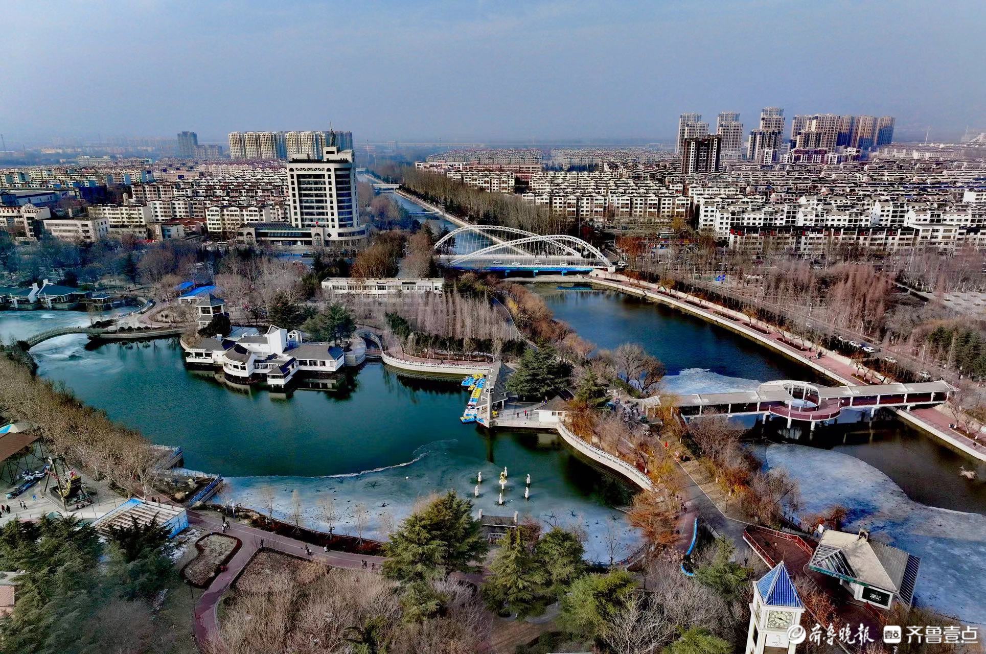 正月初一俯瞰平度市现河公园-齐鲁晚报·齐鲁壹点